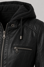 Arden – Women's Leather-Look Hooded Zip Jacket