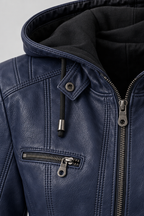 Arden – Women's Leather-Look Hooded Zip Jacket