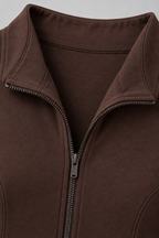Ribbed Zip Top and Flared Trousers Set