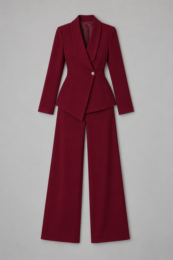 Suit – Women's Business Suit with Wide-Leg Trousers