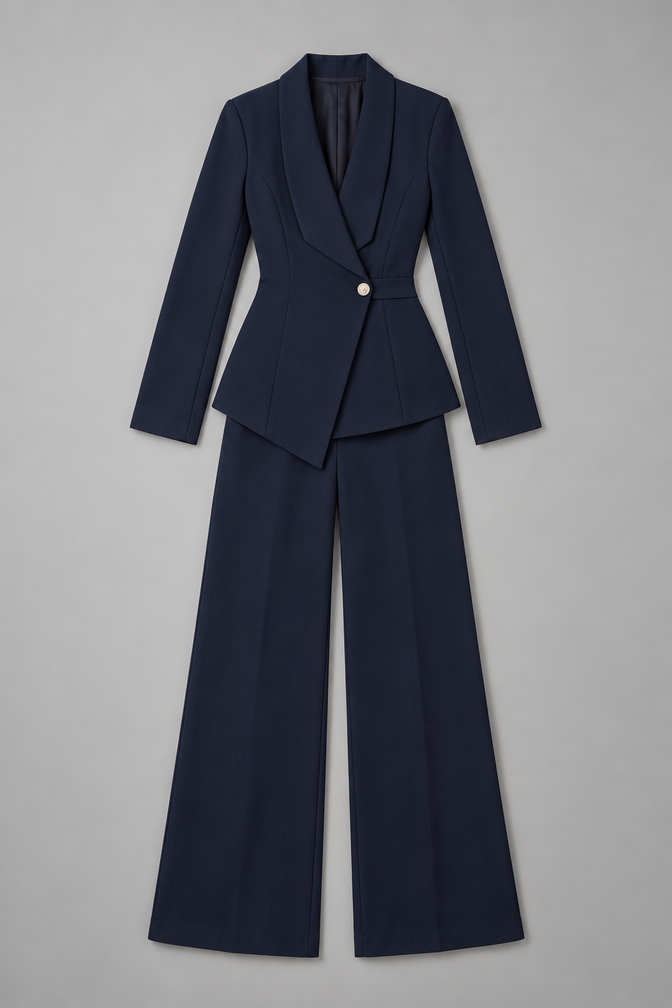 Suit – Women's Business Suit with Wide-Leg Trousers