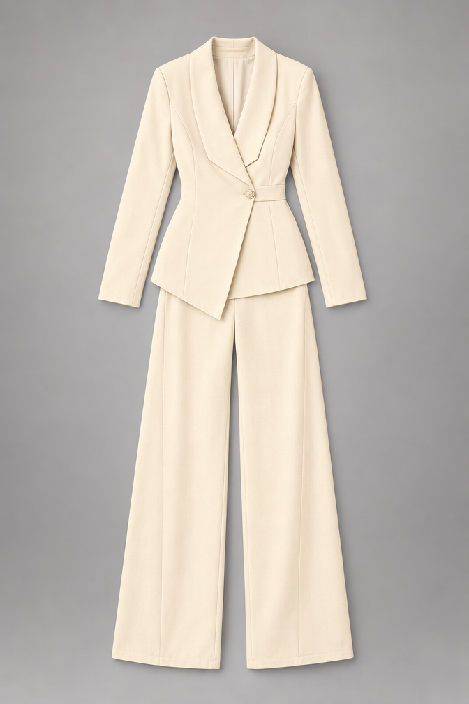 Suit – Women's Business Suit with Wide-Leg Trousers