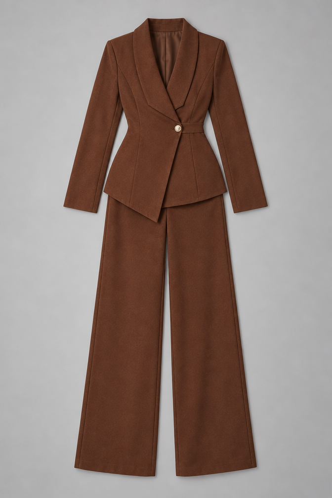 Suit – Women's Business Suit with Wide-Leg Trousers