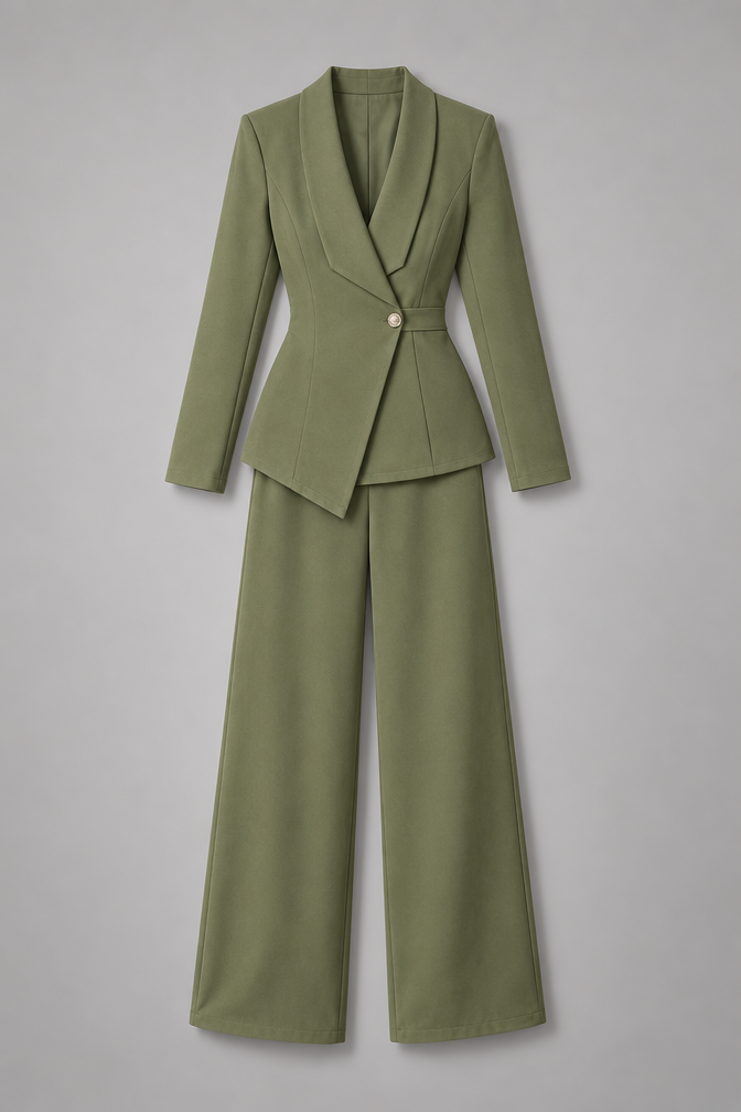 Suit – Women's Business Suit with Wide-Leg Trousers