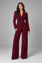 Suit – Women's Business Suit with Wide-Leg Trousers
