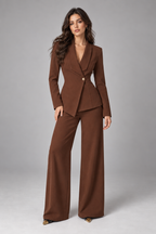 Suit – Women's Business Suit with Wide-Leg Trousers