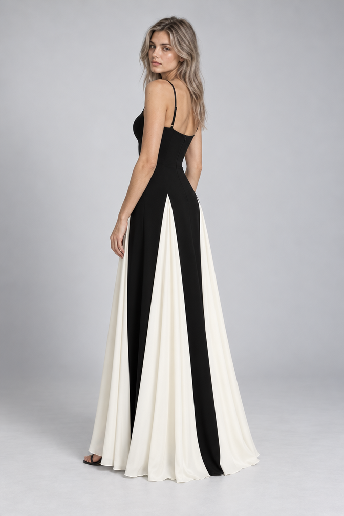 Maxi Dress – Black Splice Maxi Dress