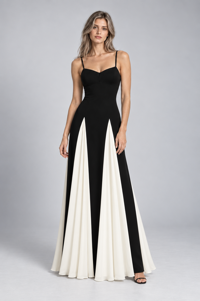 Maxi Dress – Black Splice Maxi Dress