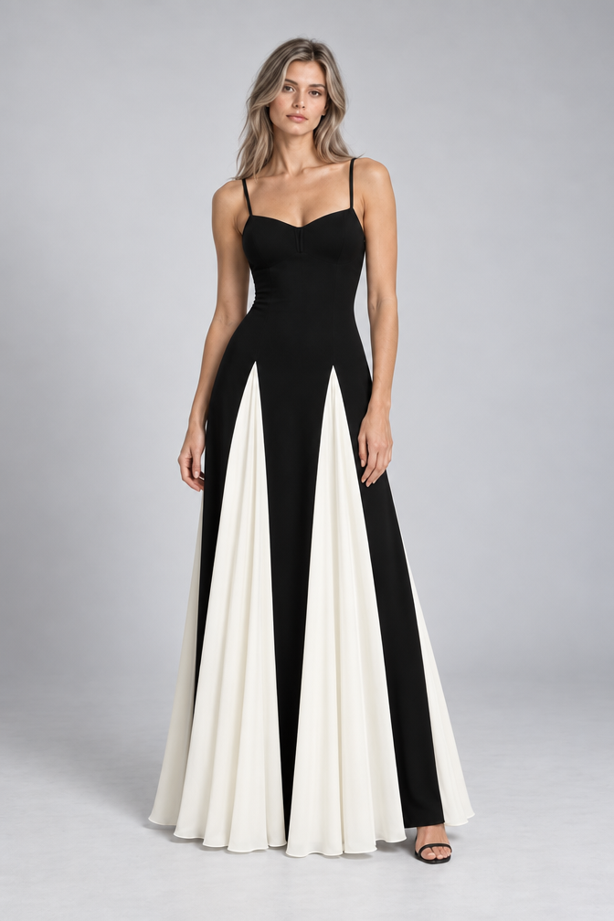 Maxi Dress – Black Splice Maxi Dress