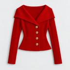 Cardigan – Ribbed Knit Cardigan Sweater with Wide Collar