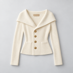 Cardigan – Ribbed Knit Cardigan Sweater with Wide Collar