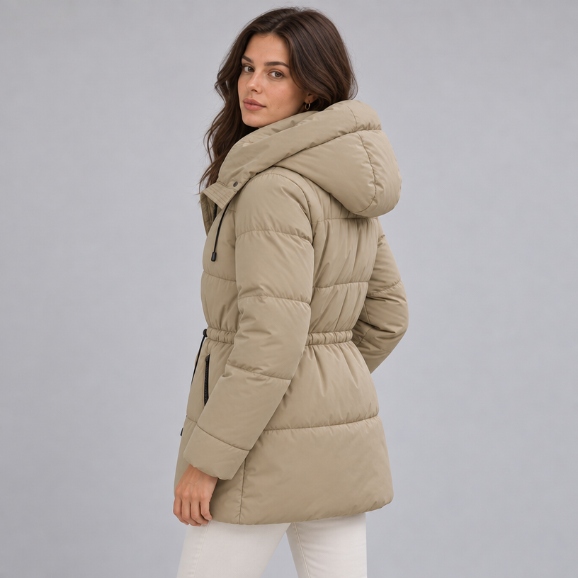 Padded Hooded Jacket – Mid-Length Winter Jacket