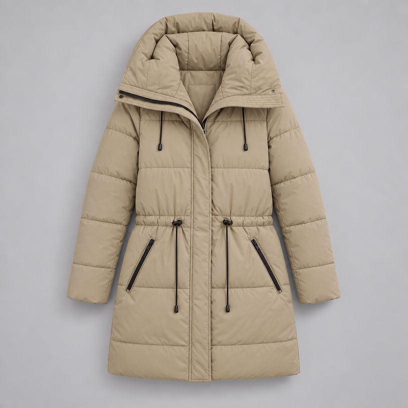 Padded Hooded Jacket – Mid-Length Winter Jacket