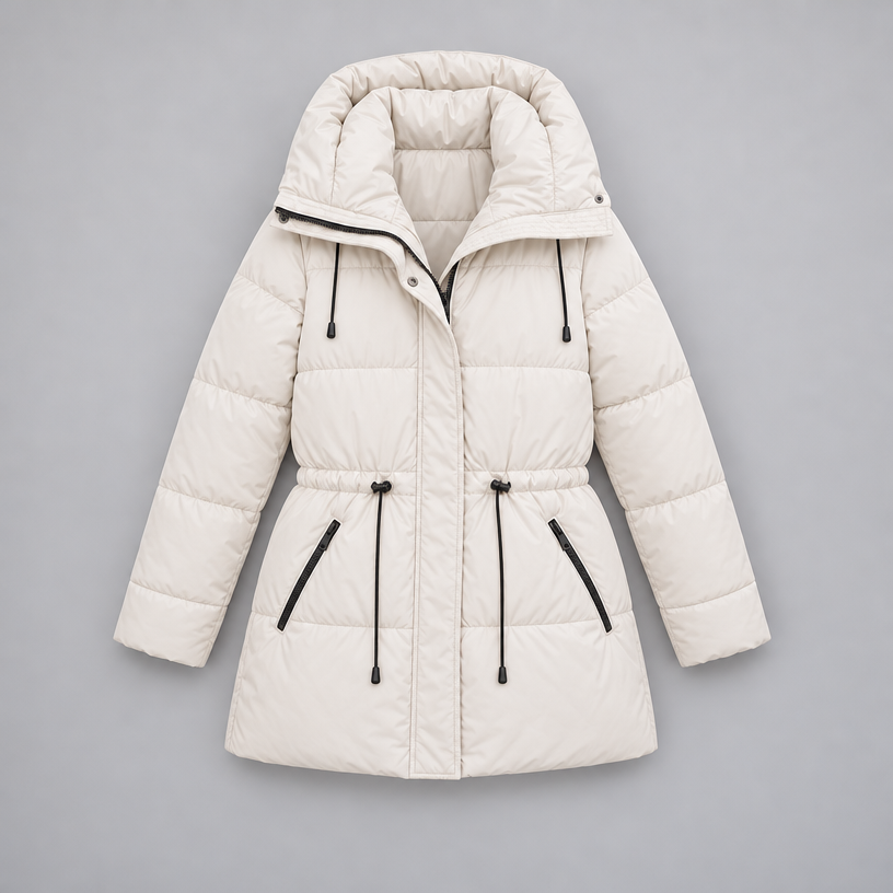 Padded Hooded Jacket – Mid-Length Winter Jacket