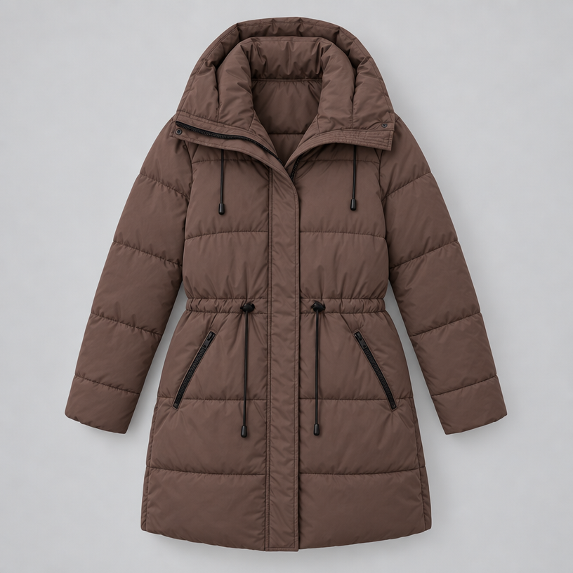 Padded Hooded Jacket – Mid-Length Winter Jacket
