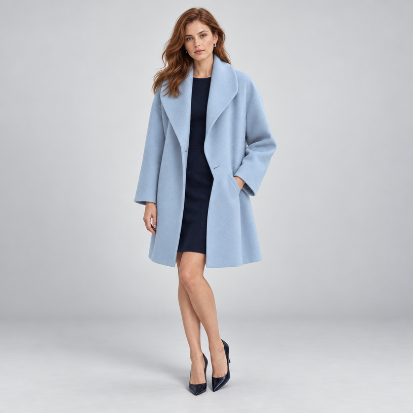 Wool Coat – Draped Shawl Collar