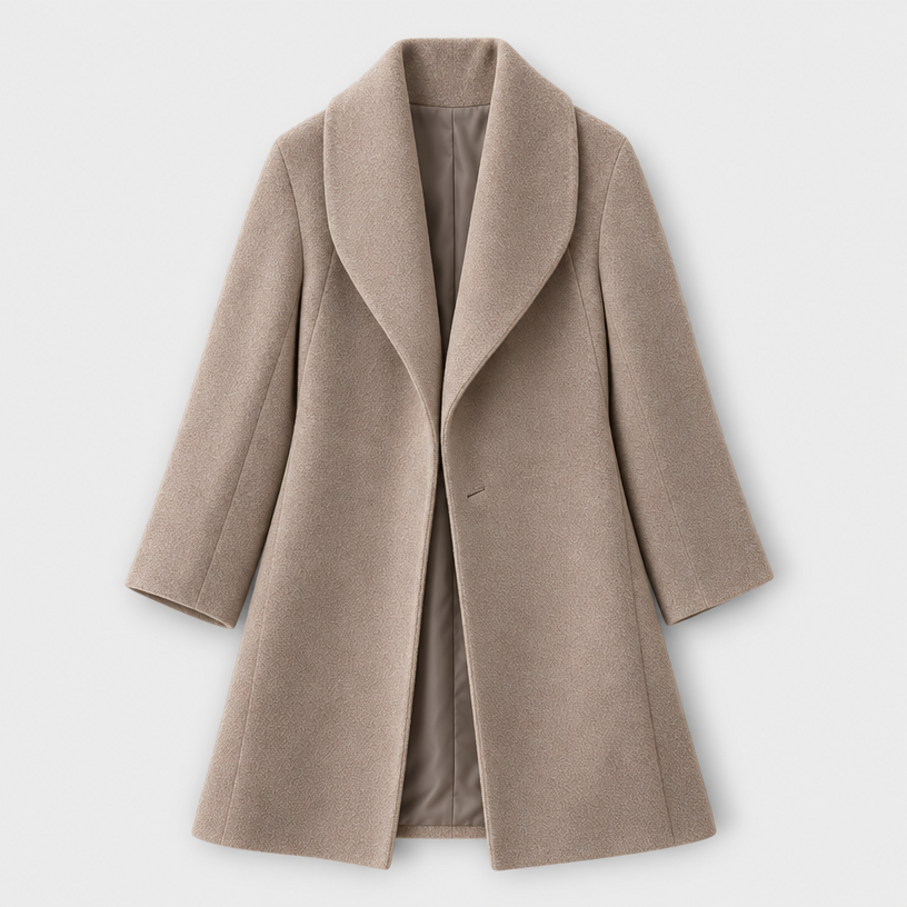 Wool Coat – Draped Shawl Collar