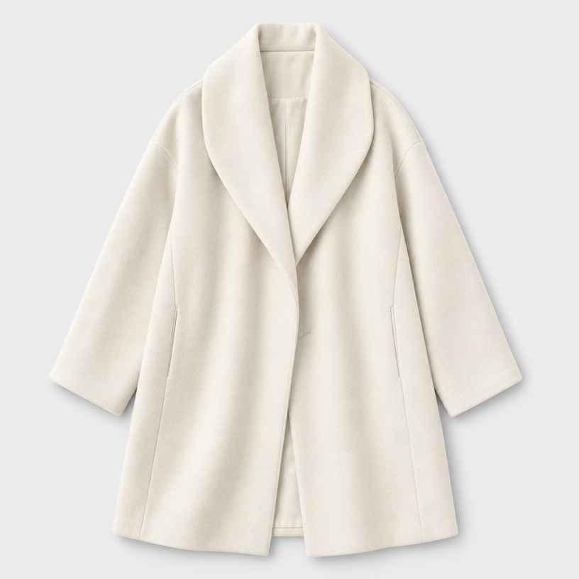 Wool Coat – Draped Shawl Collar