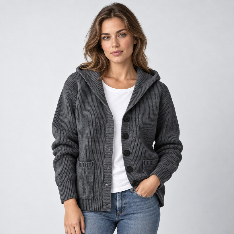 Cardigan – Hooded Knit Cardigan Sweater