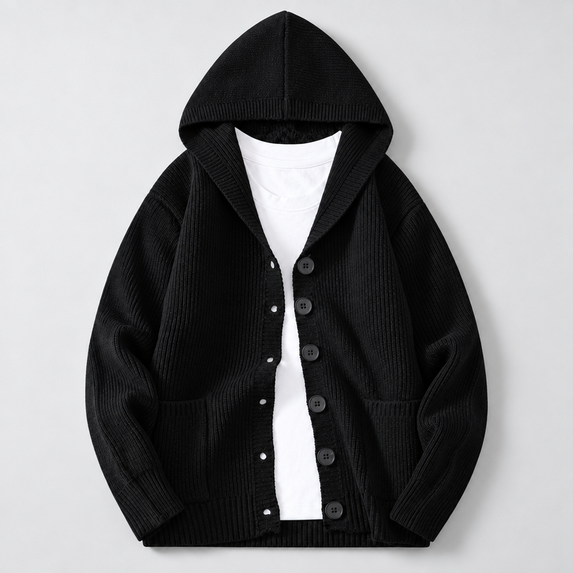 Cardigan – Hooded Knit Cardigan Sweater