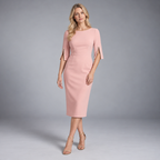 Midi Dress – Women's Split Sleeve Fitted Midi Dress