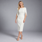 Midi Dress – Women's Split Sleeve Fitted Midi Dress