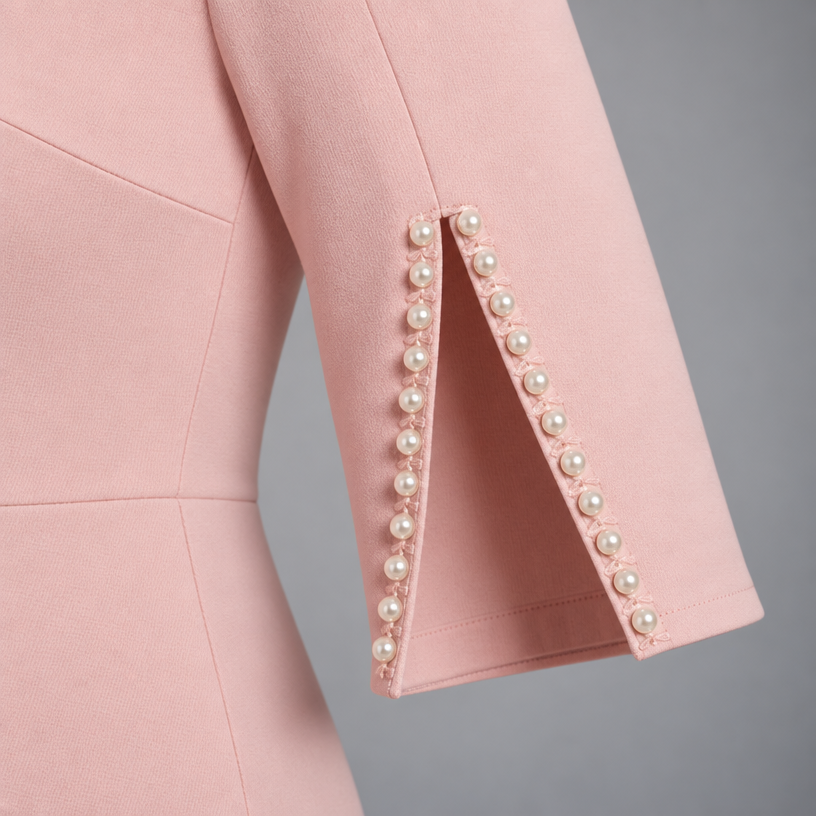 Midi Dress – Women's Split Sleeve Fitted Midi Dress