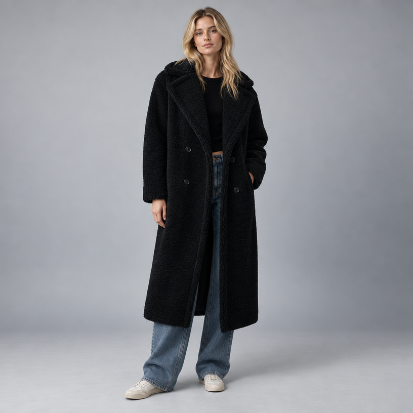 Arden – Women's Long Teddy Coat