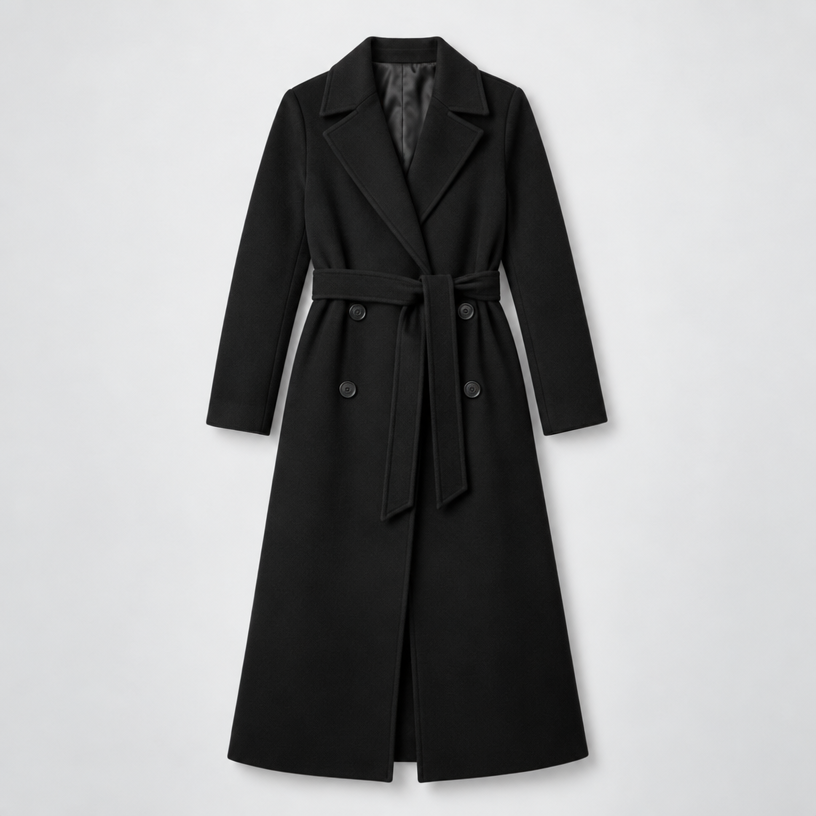 Long Coat – Double-Breasted Belted Relaxed Fit