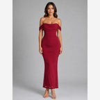 Off-Shoulder Ruched Maxi Dress