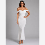 Off-Shoulder Ruched Maxi Dress