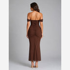 Off-Shoulder Ruched Maxi Dress