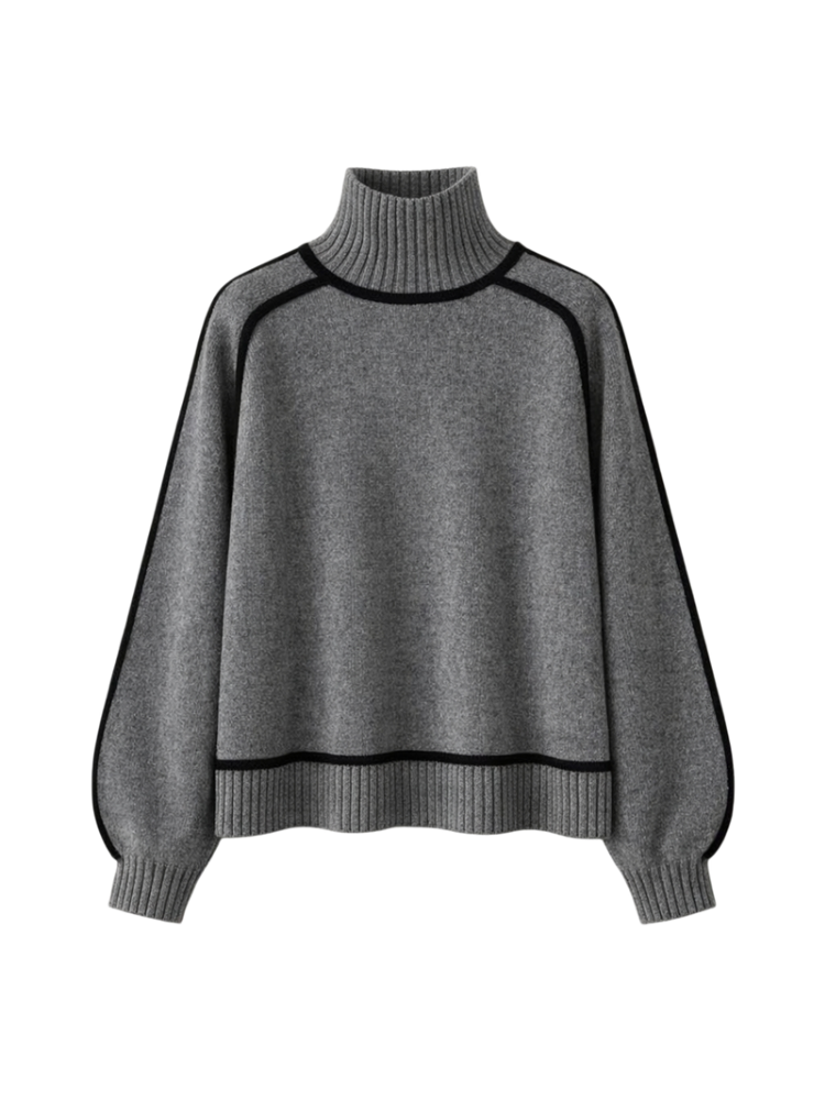 Irena – Contrast Trim Turtleneck