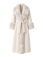 Aurelia – Faux Fur Trim Long Coat