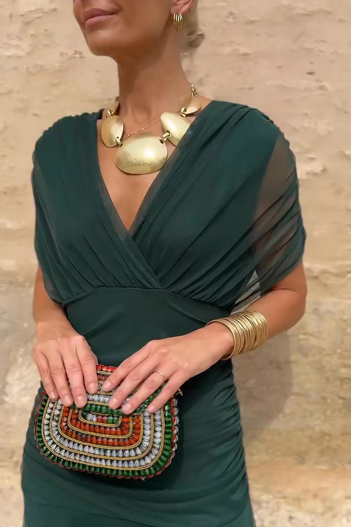 Gradient Pleated Maxi Dress